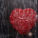 Sound of abundance of rain showing a heart in rain