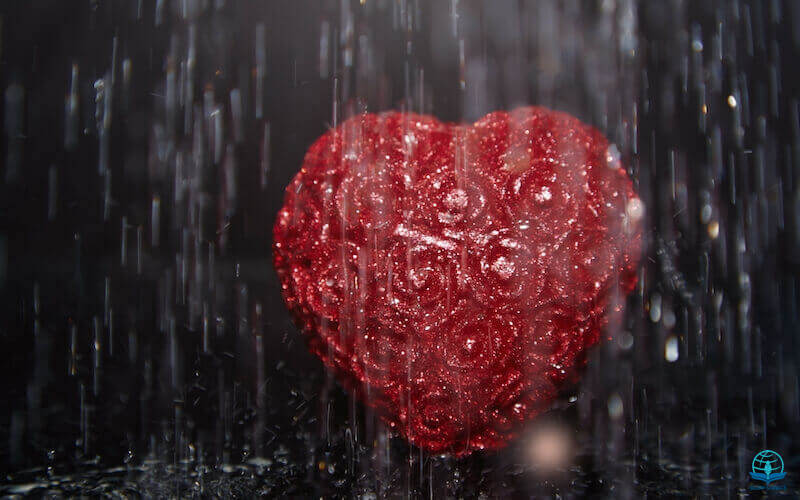 Sound of abundance of rain showing a heart in rain