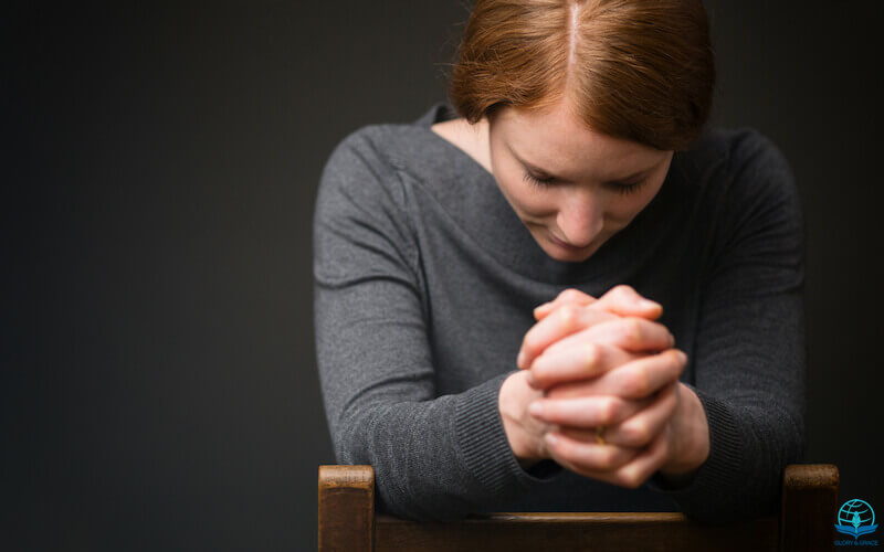 Righteous person's prayer has great power image showing a praying woman