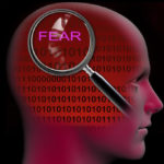fear showing an image of a man with fear in his brain