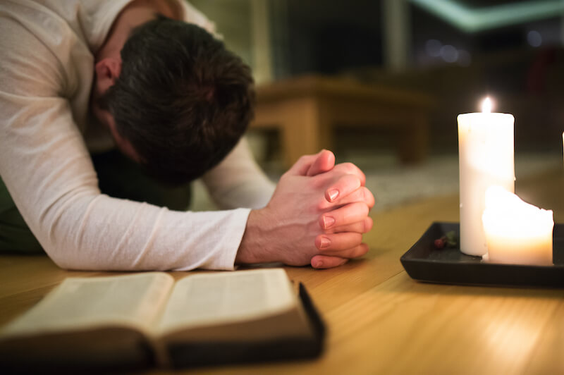 prayer impartation showing a man praying