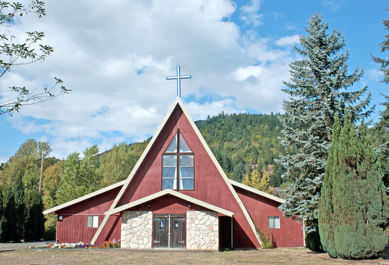 local church showing a church building