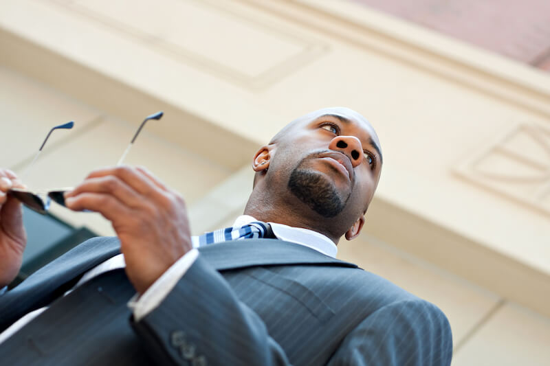 Noble character black man in business attire