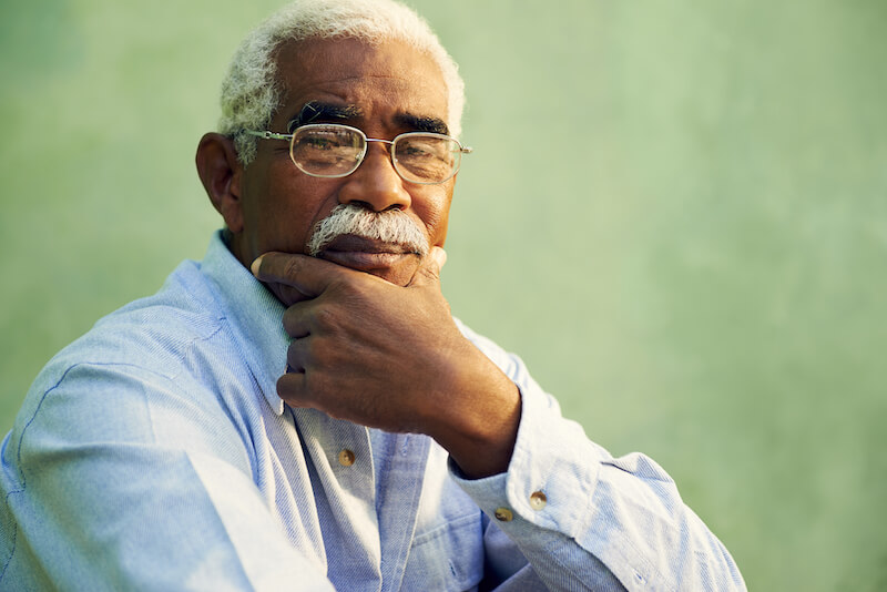 clothed with humility showing an African american senior