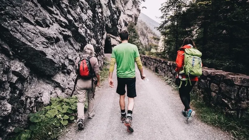 living and walking in the Spirit showing hikers walking