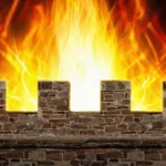 God's hedge of protection showing fire in a wall