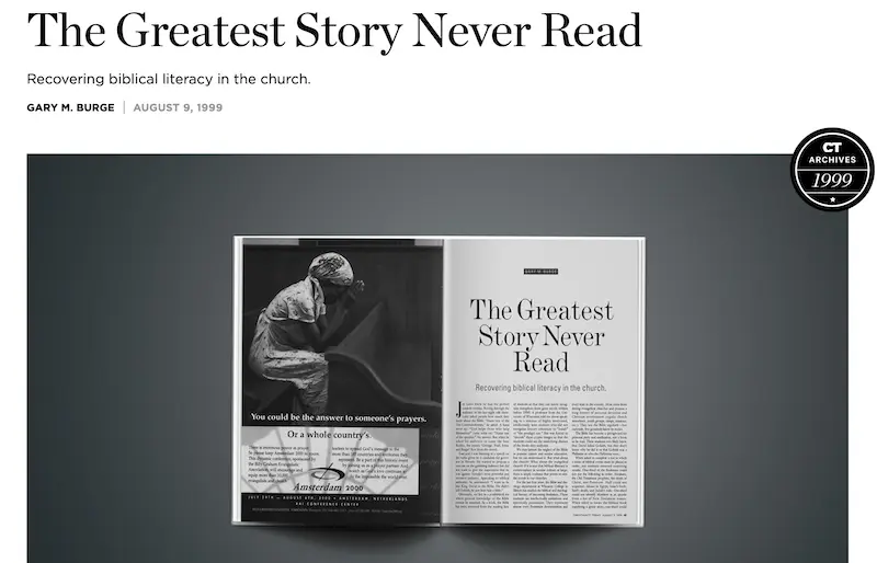 Christianity today screenshot the greatest story never read