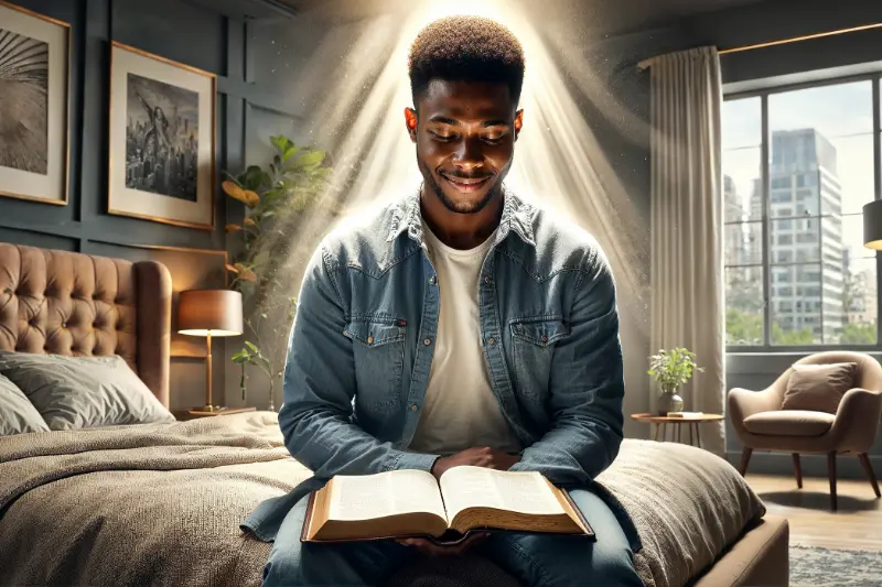 everyone should be persuaded in their own minds showing a black man reading his bible