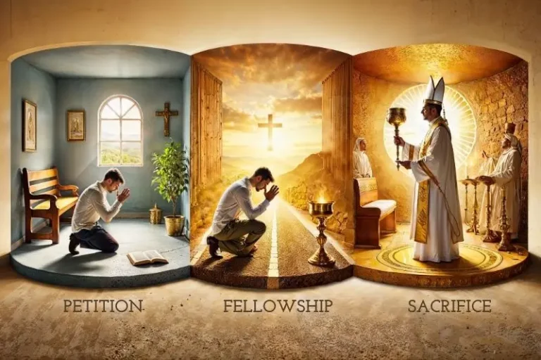 a man praying in different ways